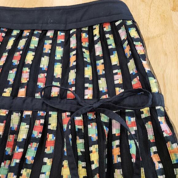 Cynthia Steffe Mesh geometric print cotton lined top adjustable Size 4 - Picture 4 of 10